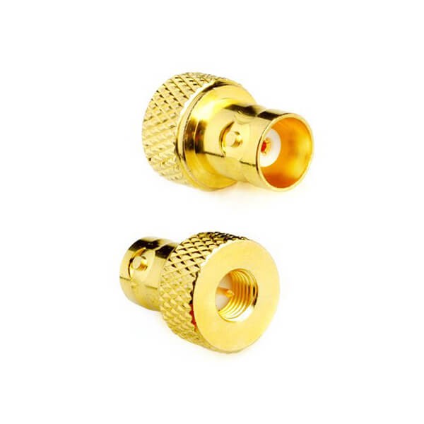 HF-Adapter Metall gerader BNC-Stecker auf SMA-Buchse freihängend 50 Ohm 