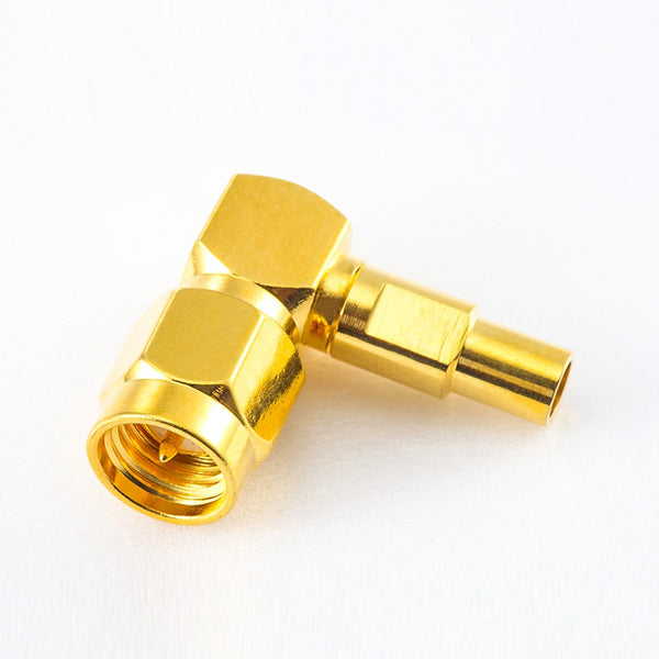 RF Coaxial connector Standard SMA Plug Right Angle Solder Type for  Cable