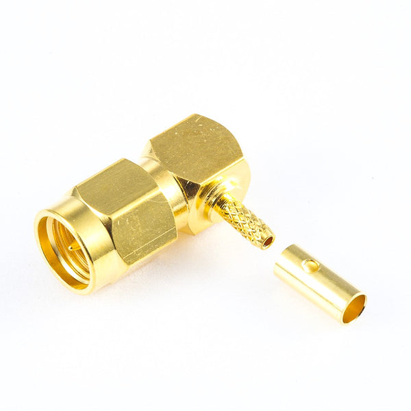 RF Coaxial connector Standard SMA Plug Right Angle Crimp for Cable RG178/1.45