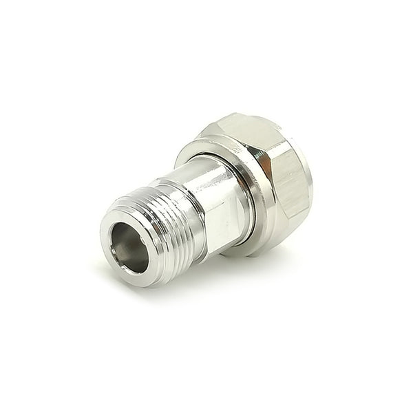 HF-Adapter Metall gerade N-Buchse auf 4.3/10 Stecker freihängend 50 Ohm