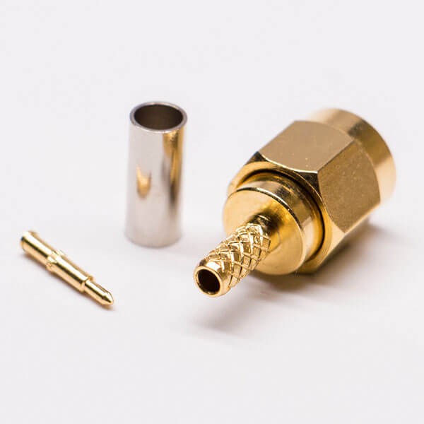 RF Coaxial connector Standard SMA Plug Straight Crimp for Cable RG174