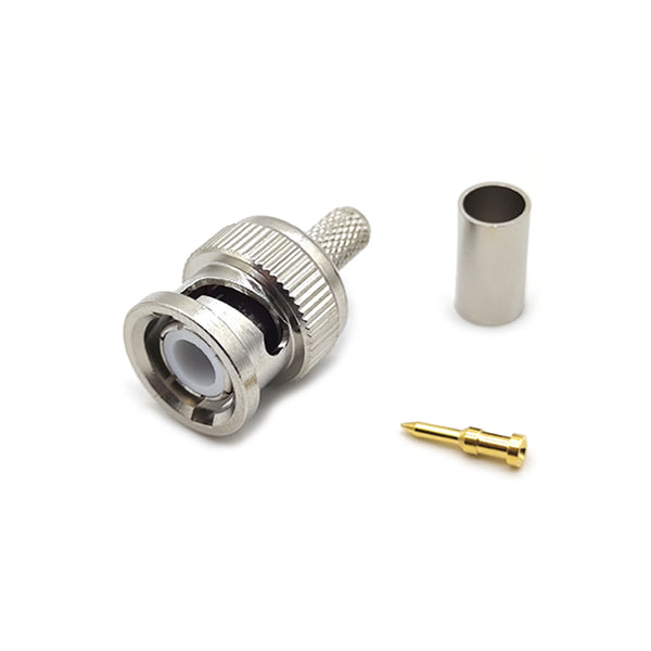 RG58/RG142 BNC-Stecker, männlich, gerade, Crimp-Typ