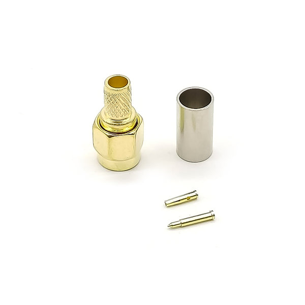 HF-Koaxialstecker mit umgekehrter Polarität, SMA-Stecker, gerade, Crimp für Kabel RG58