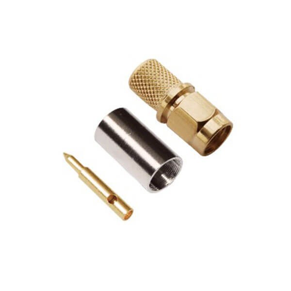 HF-Koaxialstecker Standard-SMA-Stecker, gerade Crimpverbindung für Kabel RG58\RG59\RG6