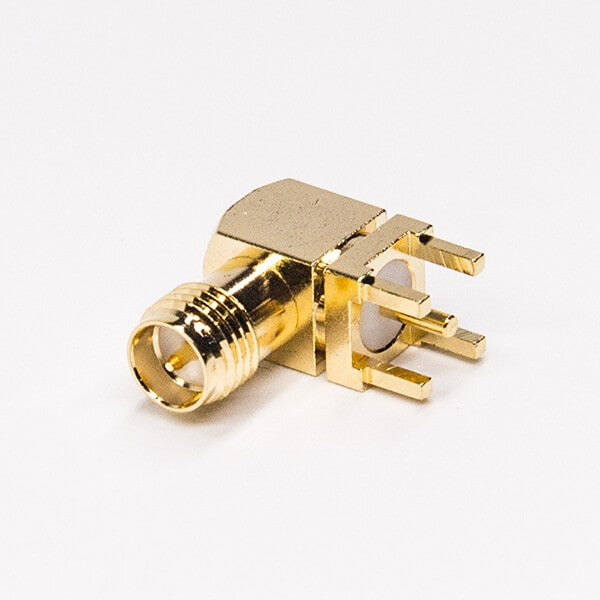 RF Coaxial connector Rreverse polarity SMA Jack Right Angle Solder Type for PCB mount