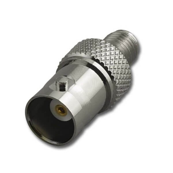 HF-Adapter Metall gerade BNC-Buchse auf SMA-Buchse freihängend 50 Ohm 