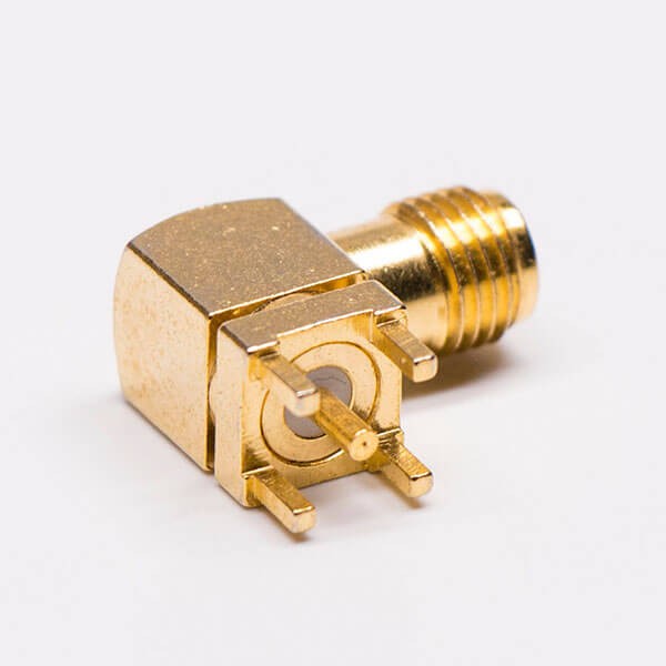 RF Coaxial connector Rreverse polarity SMA Jack Right Angle Solder Type for PCB mount