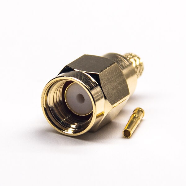 HF-Koaxialstecker mit umgekehrter Polarität, SMA-Stecker, gerade, Crimp für Kabel 5D-FB