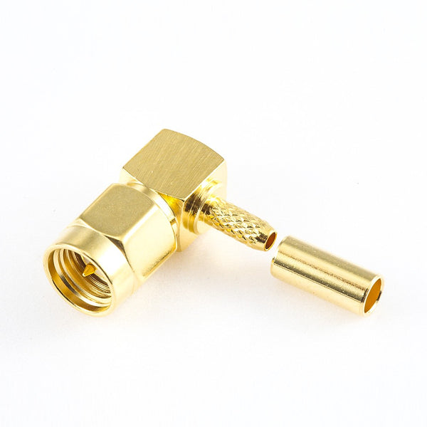 RF Coaxial connector Standard SMA Plug Right Angle Crimp for Cable RG174/RG316/LMR100