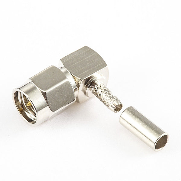 HF-Koaxialstecker Standard-SMA-Stecker rechtwinklig Crimp für Kabel RG174/RG316/LMR100