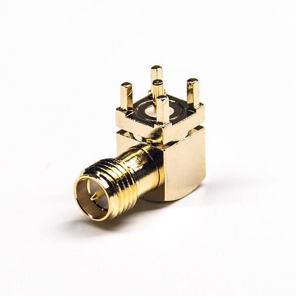 RF Coaxial connector Rreverse polarity SMA Jack Right Angle Solder Type for PCB mount