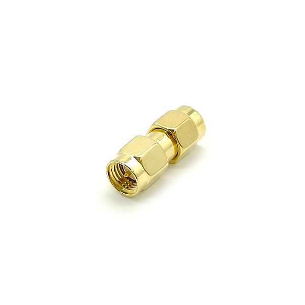 RF Adapter Metal Straight SMA Plug to SMA Plug Free Hanging 50  Ohm