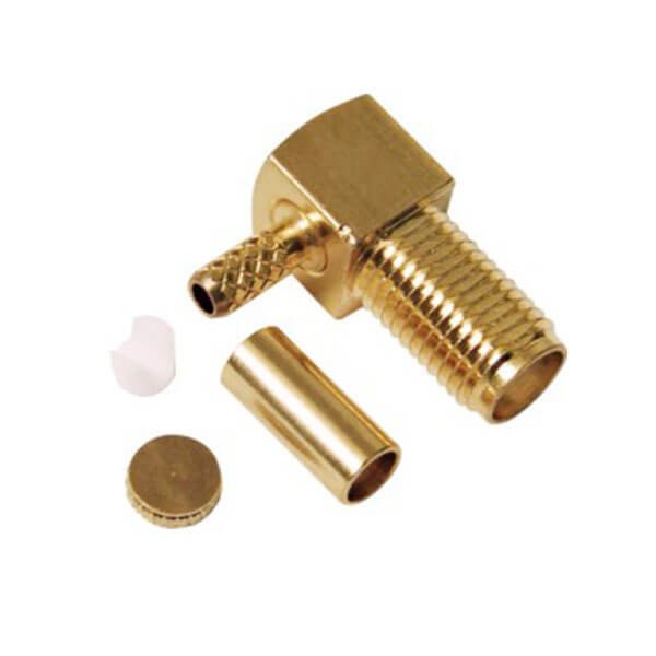 HF-Koaxialstecker Standard-SMA-Buchse rechtwinklig Crimp für Kabel RG316