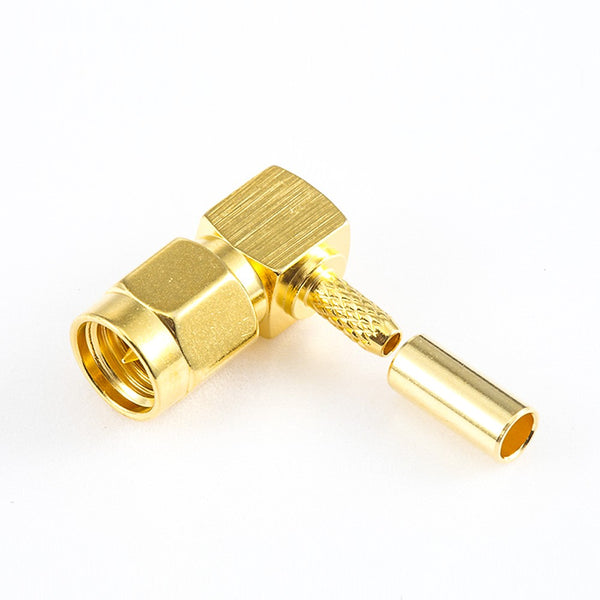 HF-Koaxialstecker Standard-SMA-Stecker rechtwinklig Crimp für Kabel RG174/RG316/LMR100