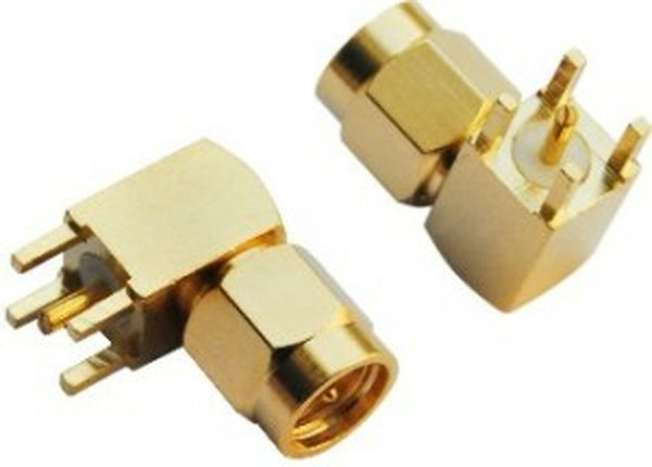 RF Coaxial connector Standard SMA Plug Right Angle Solder Type for PCB mount