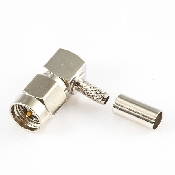 RF Coaxial connector Standard SMA Plug Right Angle Crimp for Cable SYV50-2