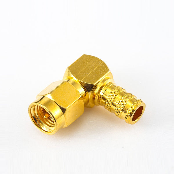 RF Coaxial connector Standard SMA Plug Right Angle Crimp for Cable RG58 / RG142 / SYV50-3