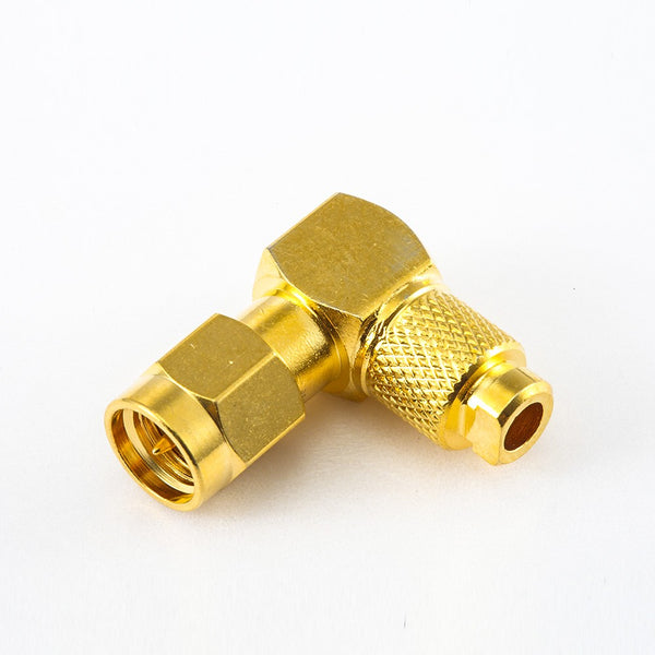 RF Coaxial connector Standard SMA Plug Right Angle Clamp for Cable RG58 / RG142 / SYV50-3