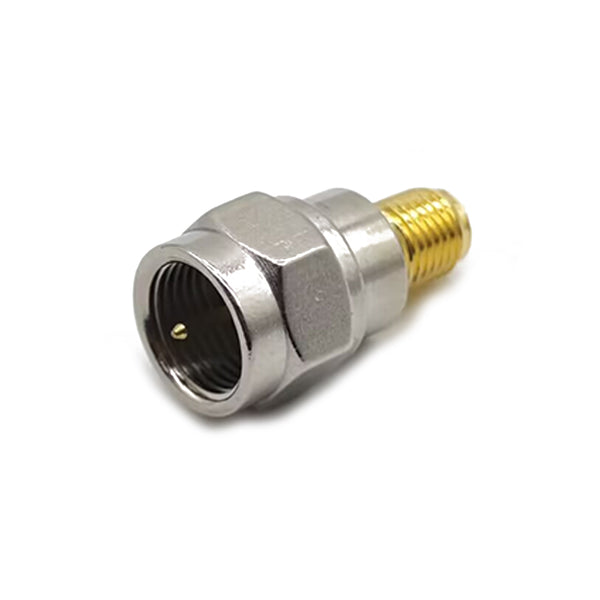 RF Adapter Metal Straight SMA Jack to F Plug Free Hanging 50  Ohm