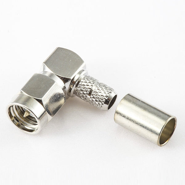 HF-Koaxialstecker Standard-SMA-Stecker rechtwinklig Crimp für Kabel RG58/RG142/SYV50-3