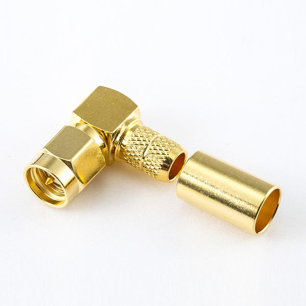 RF Coaxial connector Standard SMA Plug Right Angle Crimp for Cable LMR240/4D-FB