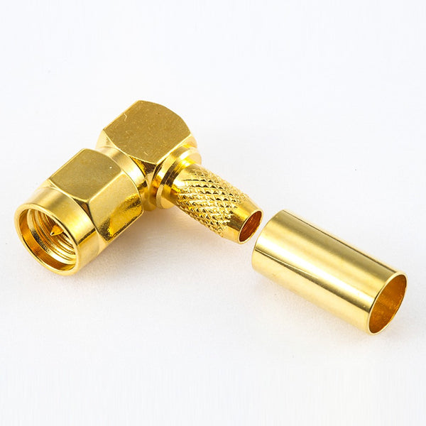 RF Coaxial connector Standard SMA Plug Right Angle Crimp for Cable RG223