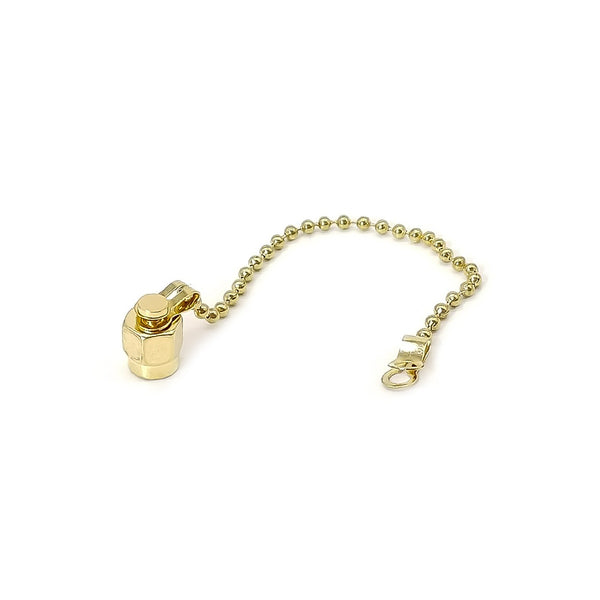 SMA Male Dust Cap with steel Chain Gold Plated