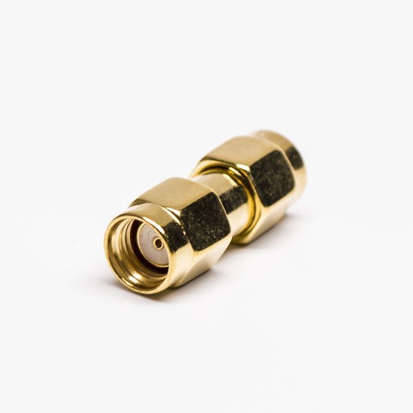 RF Adapter Metal Straight SMA Plug to SMA Plug Free Hanging 50  Ohm