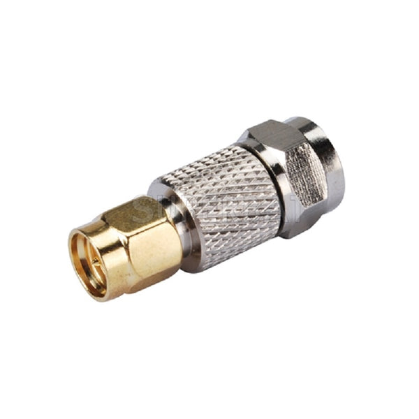 RF Adapter Metal Straight SMA Plug to F Plug Free Hanging 50  Ohm