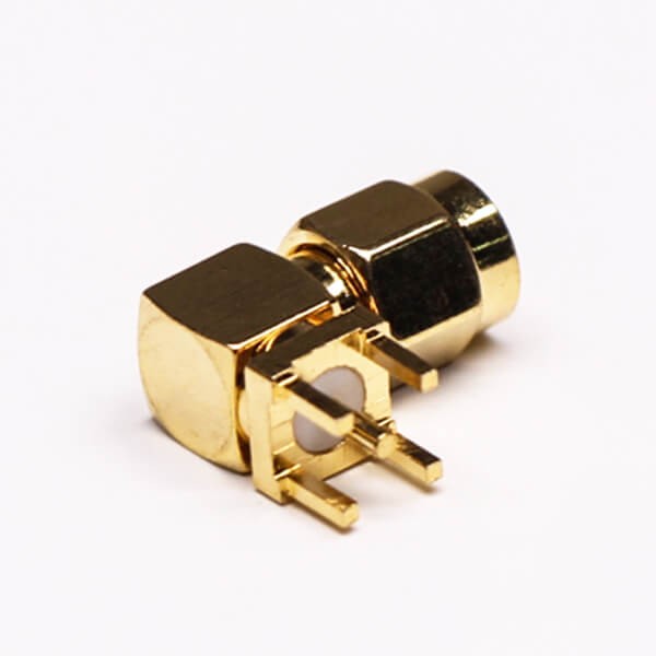 RF Coaxial connector Standard SMA Plug Right Angle Solder Type for PCB mount