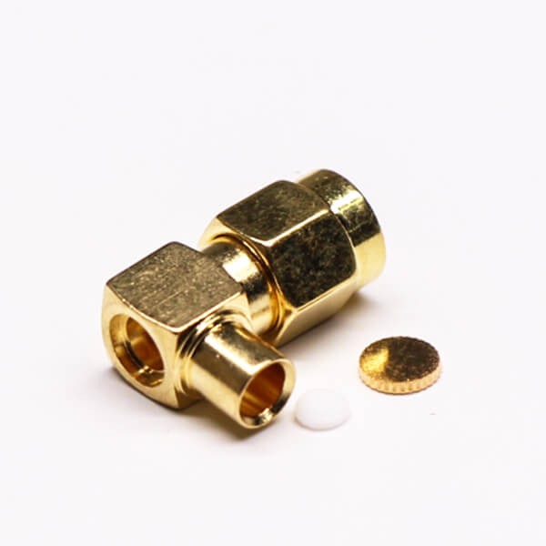 HF-Koaxialstecker Standard-SMA-Stecker, rechtwinklig, Löttyp für Kabel