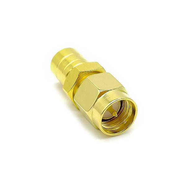 RF Adapter Metal Straight SMA Plug to SMB Plug Free Hanging 50  Ohm