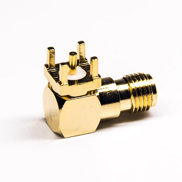 RF Coaxial connector Rreverse polarity SMA Jack Right Angle Solder Type for PCB mount