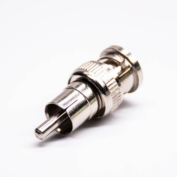 RF Adapter Metal Straight RCA Plug to BNC Plug Free Hanging 50  Ohm