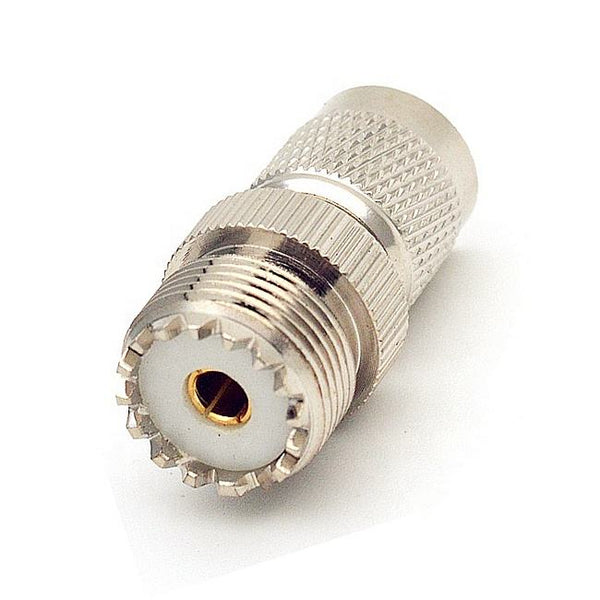 HF-Adapter Metall gerade UHF-Buchse auf TNC-Stecker freihängend 50 Ohm